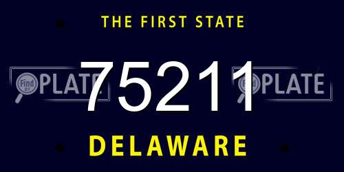 75211 Delaware License Plate