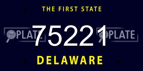 75221 Delaware License Plate