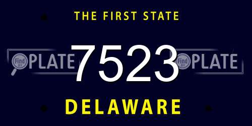 7523 Delaware License Plate