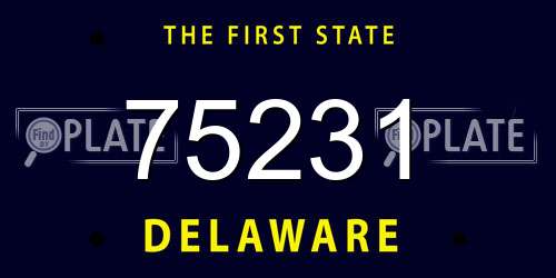 75231 Delaware License Plate