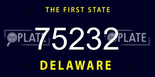 75232 Delaware License Plate