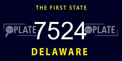 7524 Delaware License Plate