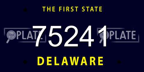 75241 Delaware License Plate