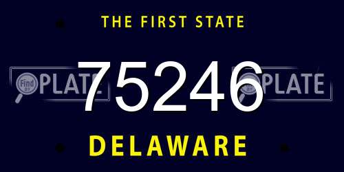 75246 Delaware License Plate