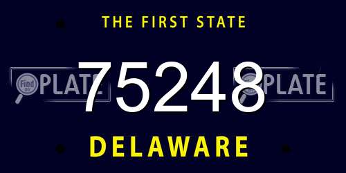 75248 Delaware License Plate