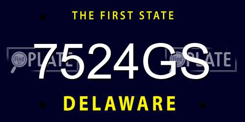 7524GS Delaware License Plate