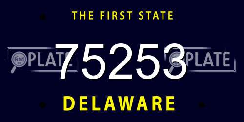 75253 Delaware License Plate