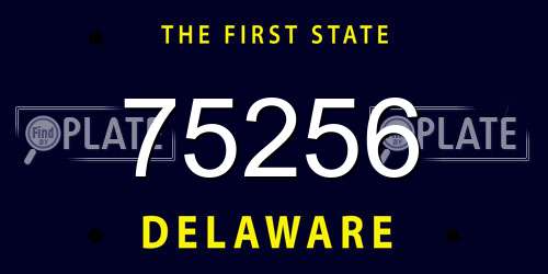 75256 Delaware License Plate