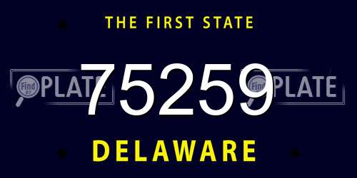 75259 Delaware License Plate