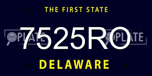 7525RO Delaware License Plate