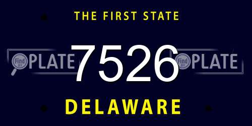 7526 Delaware License Plate