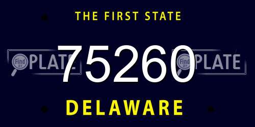 75260 Delaware License Plate