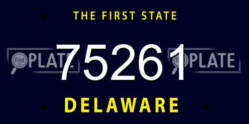 75261 Delaware License Plate