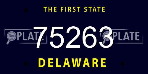 75263 Delaware License Plate