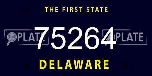 75264 Delaware License Plate