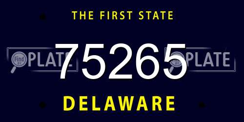 75265 Delaware License Plate