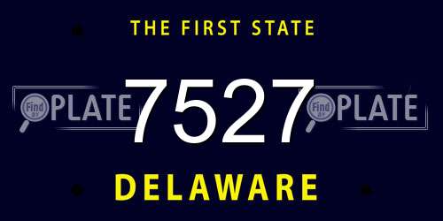 7527 Delaware License Plate