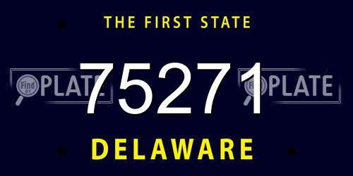 75271 Delaware License Plate