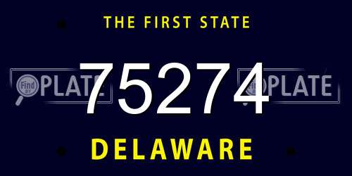75274 Delaware License Plate
