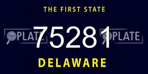 75281 Delaware License Plate