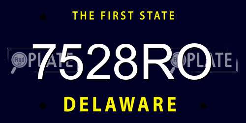 7528RO Delaware License Plate