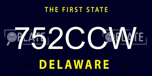 752CCW Delaware License Plate