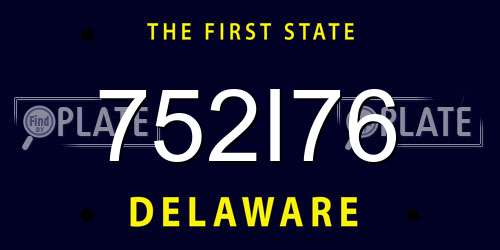752I76 Delaware License Plate
