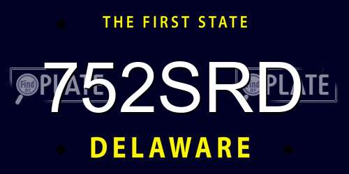 752SRD Delaware License Plate