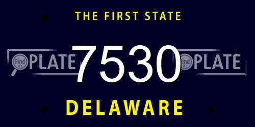 7530 Delaware License Plate