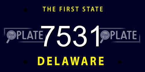 7531 Delaware License Plate
