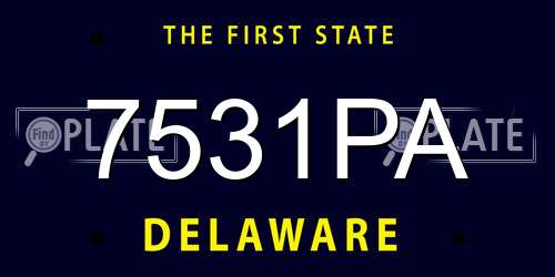 7531PA Delaware License Plate