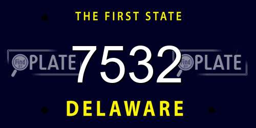7532 Delaware License Plate