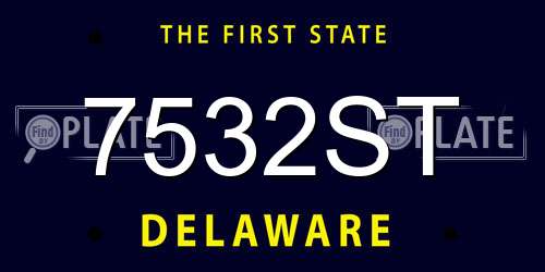 7532ST Delaware License Plate