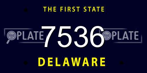 7536 Delaware License Plate