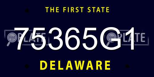 75365G1 Delaware License Plate