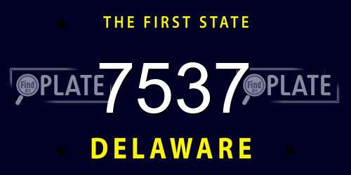 7537 Delaware License Plate