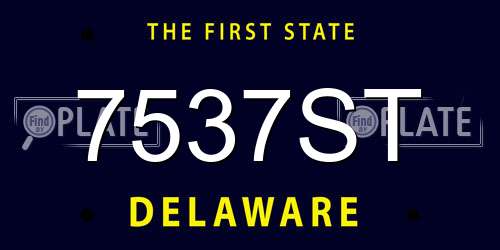 7537ST Delaware License Plate