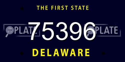 75396 Delaware License Plate