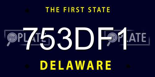 753DF1 Delaware License Plate