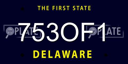 753OF1 Delaware License Plate