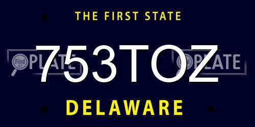753TOZ Delaware License Plate