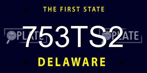 753TS2 Delaware License Plate