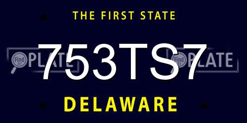 753TS7 Delaware License Plate