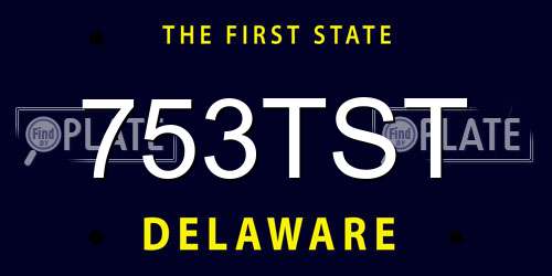 753TST Delaware License Plate