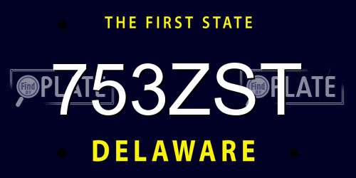 753ZST Delaware License Plate