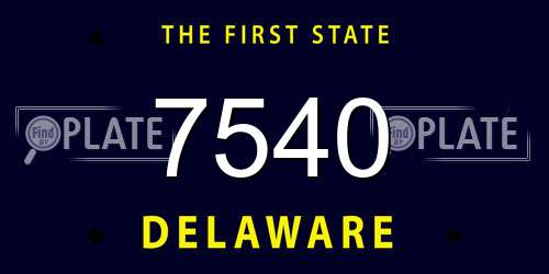 7540 Delaware License Plate
