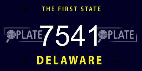 7541 Delaware License Plate