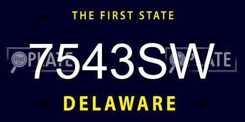 7543SW Delaware License Plate