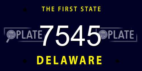 7545 Delaware License Plate