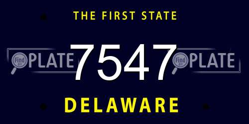 7547 Delaware License Plate